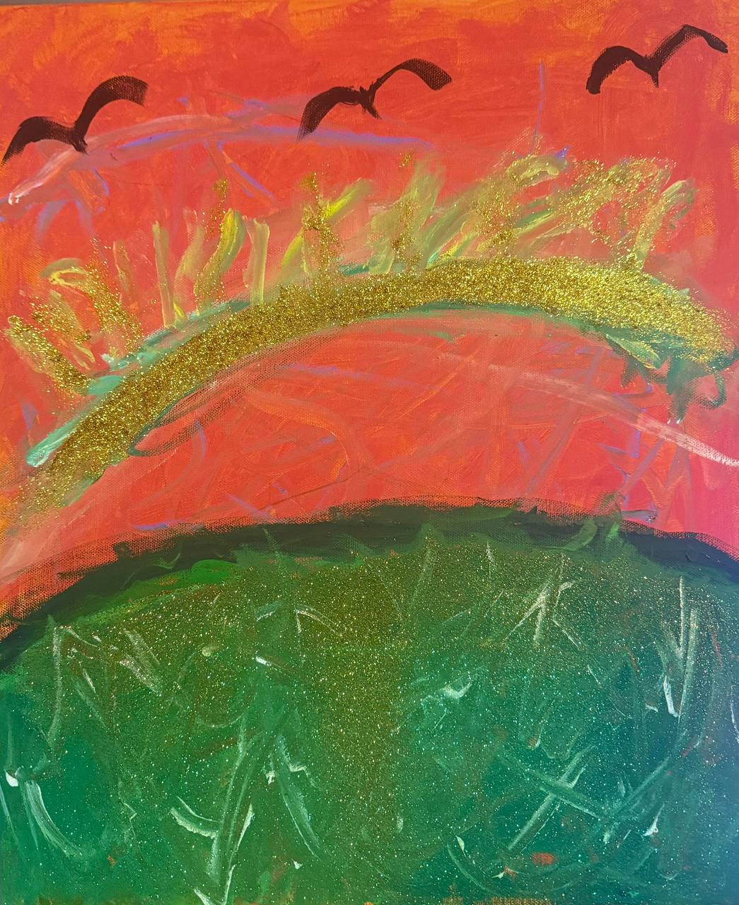 Sunset — a tempera painting by Dayana Superstar